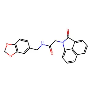 N-(1,3-benzodioxol-5-ylmethyl)-2-(2-oxobenzo[cd]indol-1(2H)-yl)acetamide structure