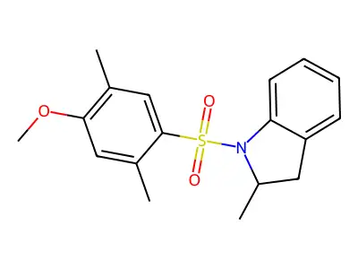 1-(4-methoxy-2,5-dimethylbenzenesulfonyl)-2-methyl-2,3-dihydro-1H-indole structure