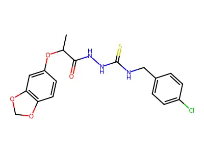 1-[2-(1,3-Benzodioxol-5-yloxy)propanoylamino]-3-[(4-chlorophenyl)methyl]thiourea structure