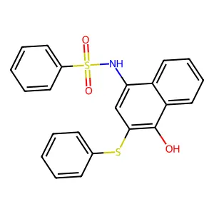 N-(4-hydroxy-3-phenylsulfanylnaphthalen-1-yl)benzenesulfonamide structure