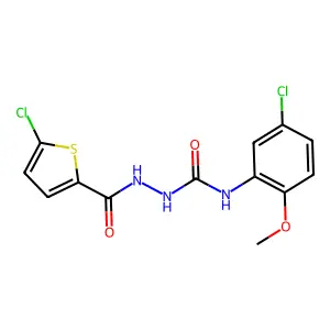 1-(5-Chloro-2-methoxyphenyl)-3-[(5-chlorothiophene-2-carbonyl)amino]urea structure