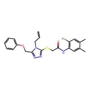 N-(2-bromo-4,5-dimethylphenyl)-2-[[5-(phenoxymethyl)-4-prop-2-enyl-1,2,4-triazol-3-yl]sulfanyl]acetamide structure