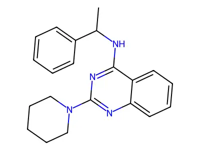 N-(1-phenylethyl)-2-(piperidin-1-yl)quinazolin-4-amine structure