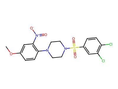 1-(3,4-Dichlorophenyl)sulfonyl-4-(4-methoxy-2-nitrophenyl)piperazine structure