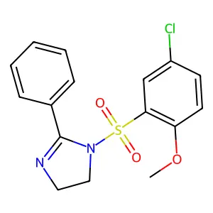 1-[(5-chloro-2-methoxyphenyl)sulfonyl]-2-phenyl-4,5-dihydro-1H-imidazole structure