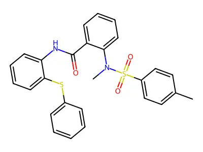2-[methyl-(4-methylphenyl)sulfonylamino]-N-(2-phenylsulfanylphenyl)benzamide structure