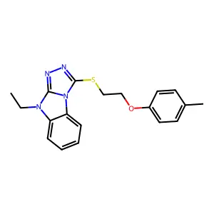 4-Ethyl-1-[2-(4-methylphenoxy)ethylsulfanyl]-[1,2,4]triazolo[4,3-a]benzimidazole structure