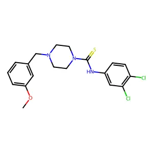 N-(3,4-dichlorophenyl)-4-[(3-methoxyphenyl)methyl]piperazine-1-carbothioamide structure