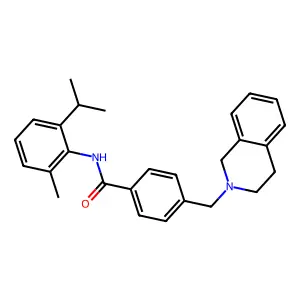 4-(3,4-dihydro-1H-isoquinolin-2-ylmethyl)-N-(2-methyl-6-propan-2-ylphenyl)benzamide structure