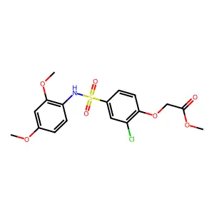 Methyl {2-chloro-4-[(2,4-dimethoxyphenyl)sulfamoyl]phenoxy}acetate structure