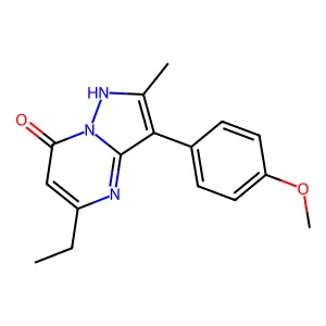 5-ethyl-3-(4-methoxyphenyl)-2-methylpyrazolo[1,5-a]pyrimidin-7(4H)-one structure
