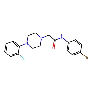N-(4-bromophenyl)-2-[4-(2-fluorophenyl)piperazin-1-yl]acetamide structure