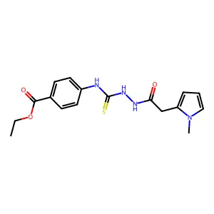 ethyl 4-[[[2-(1-methylpyrrol-2-yl)acetyl]amino]carbamothioylamino]benzoate structure