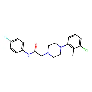 2-[4-(3-chloro-2-methylphenyl)piperazin-1-yl]-N-(4-fluorophenyl)acetamide structure