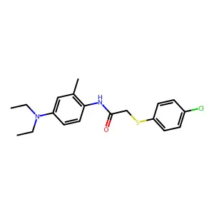 2-(4-chlorophenyl)sulfanyl-N-[4-(diethylamino)-2-methylphenyl]acetamide structure