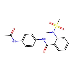 N-[4-(acetylamino)phenyl]-2-[methyl(methylsulfonyl)amino]benzamide structure