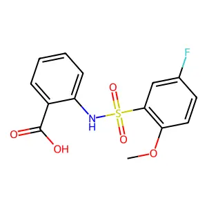 2-{[(5-Fluoro-2-methoxyphenyl)sulfonyl]amino}benzoic acid structure