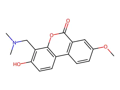 4-[(dimethylamino)methyl]-3-hydroxy-8-methoxy-6H-benzo[c]chromen-6-one structure