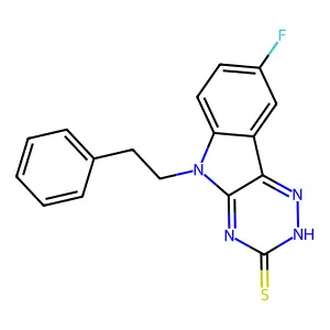 8-Fluoro-5-phenethyl-5H-[1,2,4]triazino[5,6-b]indole-3-thiol structure