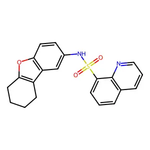 N-(6,7,8,9-tetrahydrodibenzofuran-2-yl)quinoline-8-sulfonamide structure
