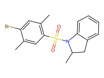 4-Bromo-2,5-dimethyl-1-[(2-methylindolinyl)sulfonyl]benzene structure
