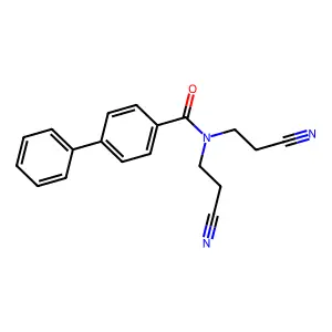 N,N-bis(2-cyanoethyl)-4-phenylbenzamide structure
