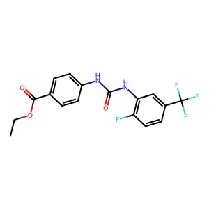 Ethyl 4-({[2-fluoro-5-(trifluoromethyl)phenyl]carbamoyl}amino)benzoate structure