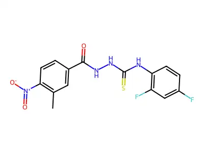 1-(2,4-Difluorophenyl)-3-[(3-methyl-4-nitrobenzoyl)amino]thiourea structure