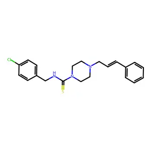 N-[(4-chlorophenyl)methyl]-4-[(E)-3-phenylprop-2-enyl]piperazine-1-carbothioamide structure