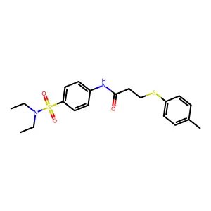 N-[4-(diethylsulfamoyl)phenyl]-3-(4-methylphenyl)sulfanylpropanamide structure