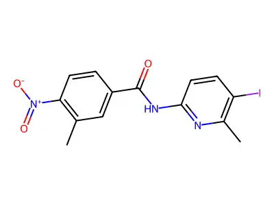 N-(5-iodo-6-methylpyridin-2-yl)-3-methyl-4-nitrobenzamide structure