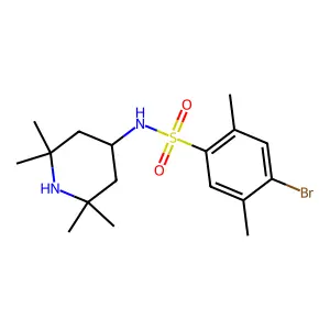 4-bromo-2,5-dimethyl-N-(2,2,6,6-tetramethylpiperidin-4-yl)benzenesulfonamide structure