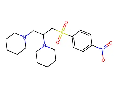 1-[3-(4-Nitrophenyl)sulfonyl-2-piperidin-1-ylpropyl]piperidine structure