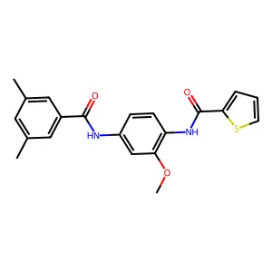 N-[4-[(3,5-dimethylbenzoyl)amino]-2-methoxyphenyl]thiophene-2-carboxamide structure