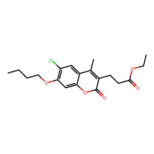 ethyl 3-(7-butoxy-6-chloro-4-methyl-2-oxo-2H-chromen-3-yl)propanoate structure