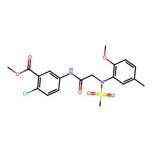 methyl 2-chloro-5-(2-(N-(2-methoxy-5-methylphenyl)methylsulfonamido)acetamido)benzoate structure