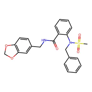 N-(1,3-benzodioxol-5-ylmethyl)-2-[benzyl(methylsulfonyl)amino]benzamide structure