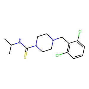 4-[(2,6-dichlorophenyl)methyl]-N-propan-2-ylpiperazine-1-carbothioamide structure