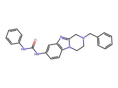 1-(2-benzyl-3,4-dihydro-1H-pyrazino[1,2-a]benzimidazol-8-yl)-3-phenylurea structure