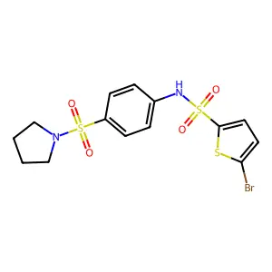 5-bromo-N-(4-pyrrolidin-1-ylsulfonylphenyl)thiophene-2-sulfonamide structure