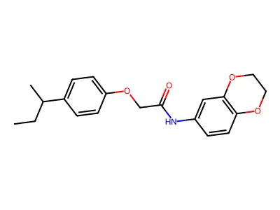 2-(4-sec-butylphenoxy)-N-(2,3-dihydro-1,4-benzodioxin-6-yl)acetamide structure