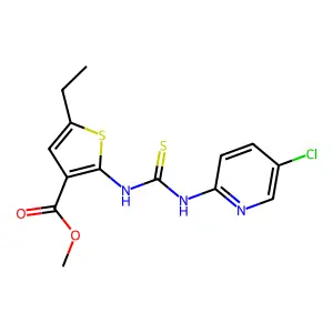 methyl 2-({[(5-chloro(2-pyridyl))amino]thioxomethyl}amino)-5-ethylthiophene-3- carboxylate structure