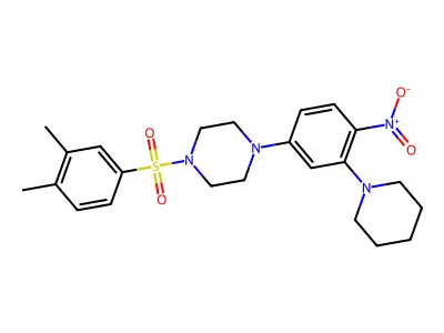 1-(3,4-Dimethylphenyl)sulfonyl-4-(4-nitro-3-piperidin-1-ylphenyl)piperazine structure