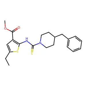 methyl 2-(4-benzylpiperidine-1-carbothioamido)-5-ethylthiophene-3-carboxylate structure