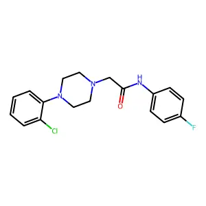 2-[4-(2-chlorophenyl)piperazin-1-yl]-N-(4-fluorophenyl)acetamide structure