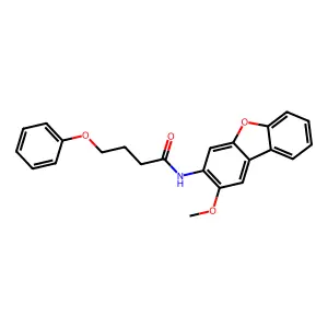 N-(2-methoxydibenzofuran-3-yl)-4-phenoxybutanamide structure