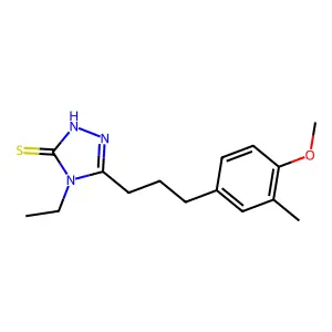 4-Ethyl-5-[3-(4-methoxy-3-methyl-phenyl)-propyl]-4H-[1,2,4]triazole-3-thiol structure