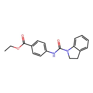 ethyl 4-[(2,3-dihydro-1H-indol-1-ylcarbonyl)amino]benzoate structure
