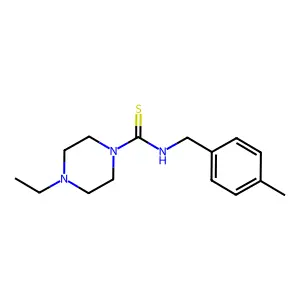4-ethyl-N-[(4-methylphenyl)methyl]piperazine-1-carbothioamide structure