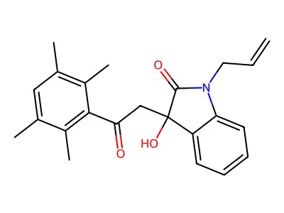 3-Hydroxy-3-[2-oxo-2-(2,3,5,6-tetramethylphenyl)ethyl]-1-prop-2-enylindol-2-one structure